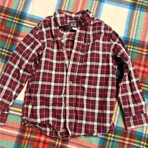 The Children's Place Red and White Plaid Button Down Shirt